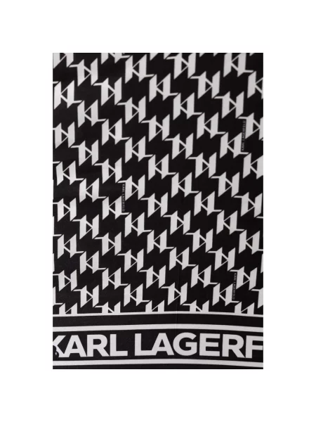 Karl Lagerfeld chusta jedwabna wzorzysta czarny