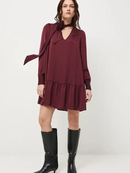 Šaty Medicine mini oversize vínová