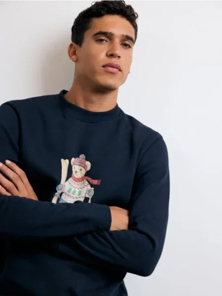 Reserved Pijama din două piese cu imprimeu bleumarin