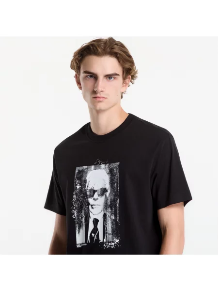 Karl Lagerfeld Jeans T-Shirt Μαύρο λευκό