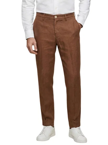 Lanene hlače Borghese bela