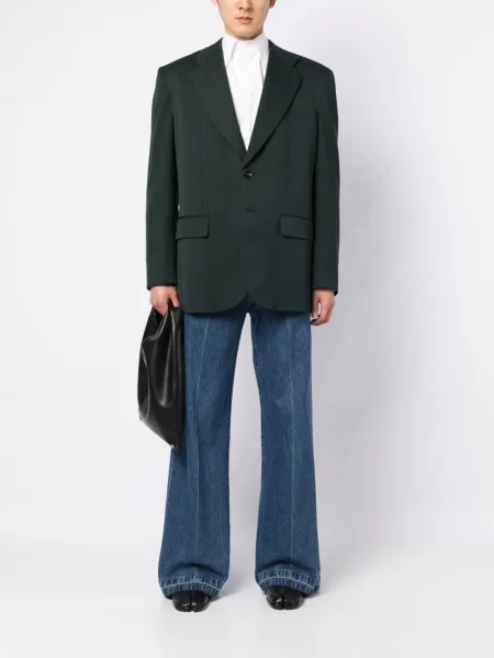 Vienakrūtis švarkas Mm6 Maison Margiela žalia
