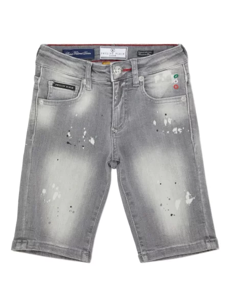Szorty jeansowe dziecięce Philipp Plein szare