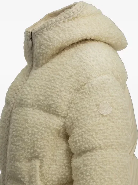 Вълнено къс пухено яке Moncler с качулка