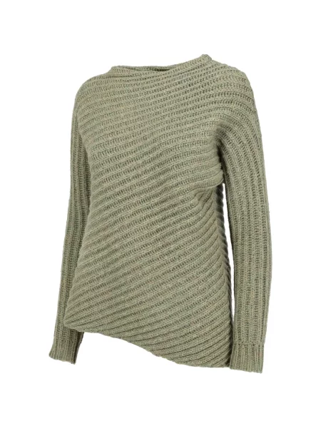 Pulover Maison Margiela tricotate asimetric verde