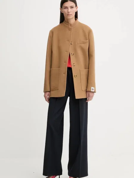 Пальто з додаванням вовни Bally бежевий