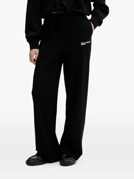 Pantaloni Karl Lagerfeld Jeans cu broderie negru