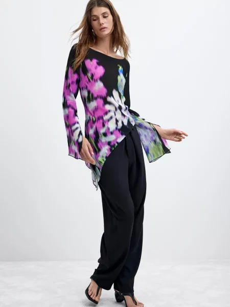 Desigual Tričko M. C. Lacroix zmiešané farby čierna