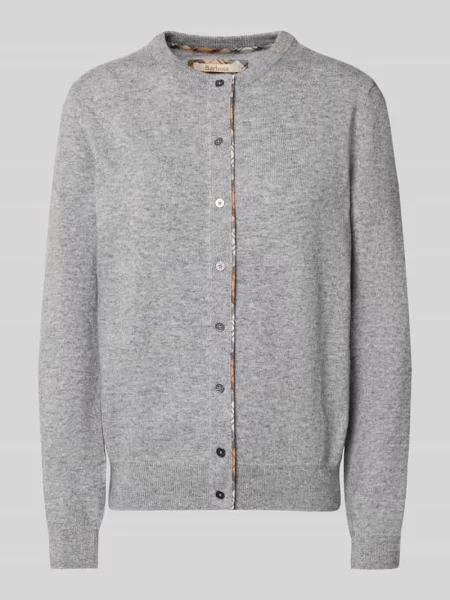 Kurtka o kroju regular fit z dzianiny z mieszanki wełny i bawełny model ‘PENDLE’ Barbour szara