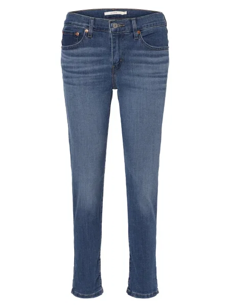 LEVI'S ® Džíny Mid Rise Boyfriend modrá / světle hnědá / červená bílá