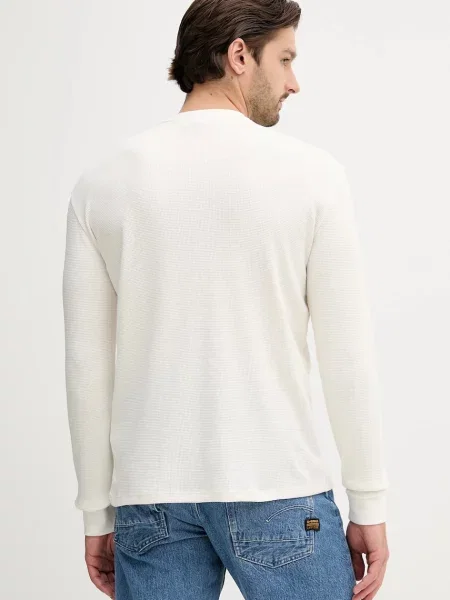 Calvin Klein Jeans longsleeve z bawełną beżowa