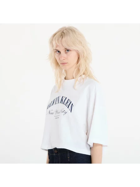 T-shirt Calvin Klein Jeans Ss Cropped Boxy Heri Tee White L λευκό