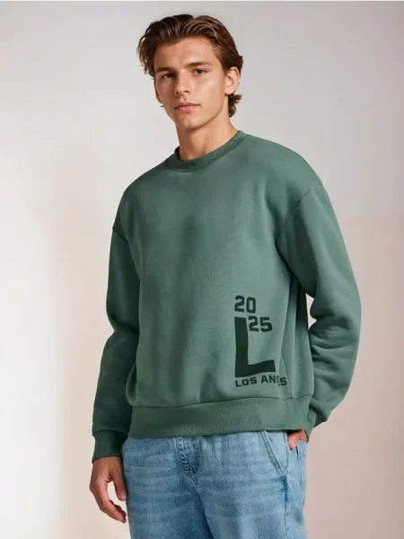 Sinsay Bluza crewneck zielony