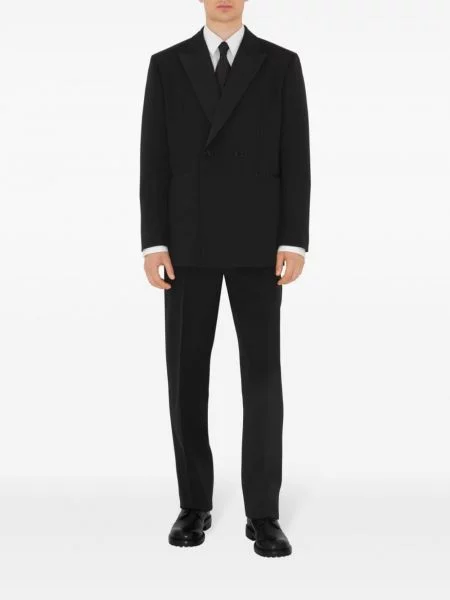 Vilnonės kelnės Burberry juoda