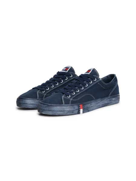 Tenisky Tommy Jeans Archive Vulc. Washed Canvas Tmavomodrá