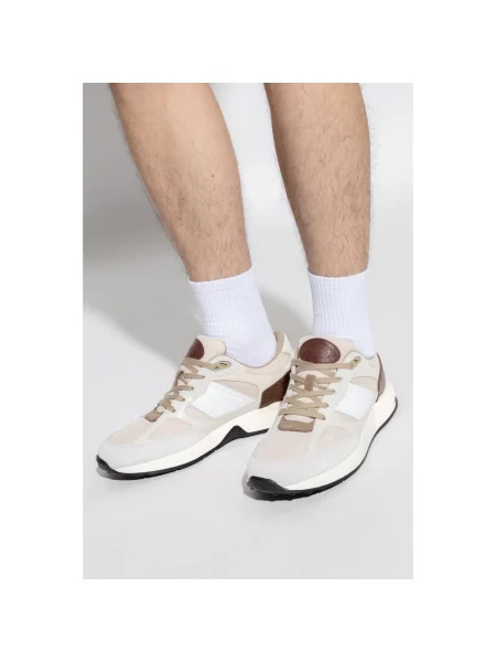 Sneakersy Tod's skórzane z logo beżowe