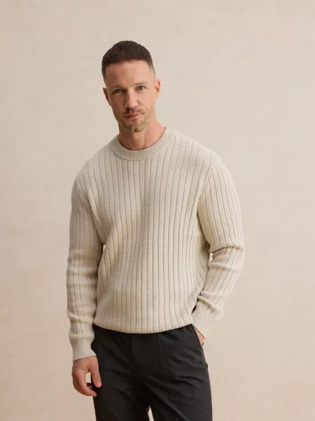 DAN FOX APPAREL Pulover Flynn off-bela bela