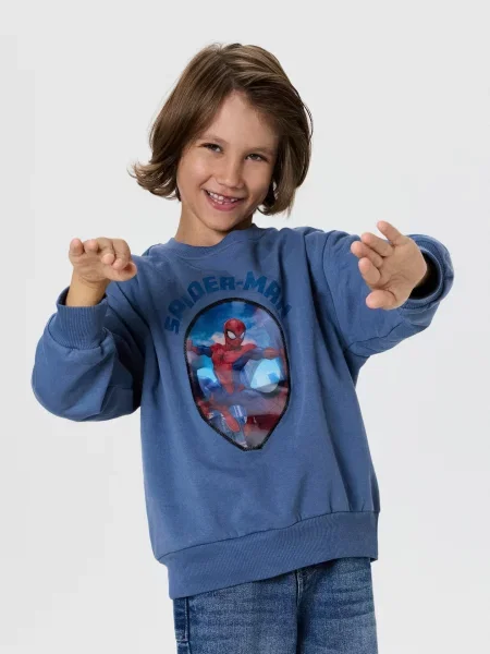 Sinsay mikina s kulatým výstřihem Spider-Man indigo