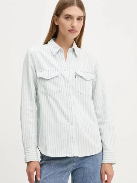 Traper košulja Levi's za žene bež regular s klasičnim ovratnikom bijela