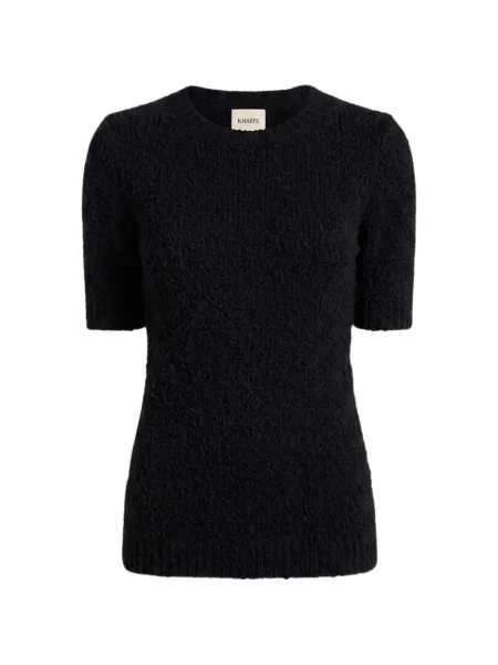 Scurt bouclé top Khaite negru