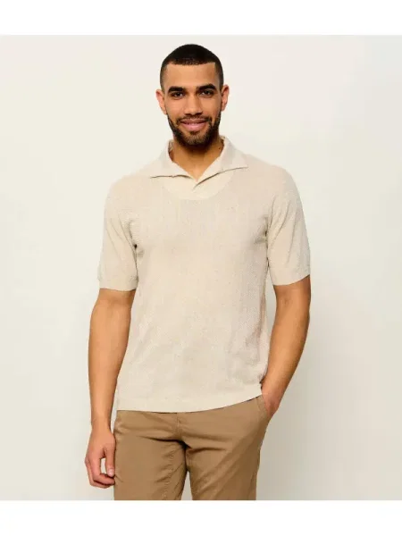 Tricou polo Replay de in bej