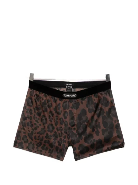 Pantaloni scurți Tom Ford cu imagine cu model leopard maro