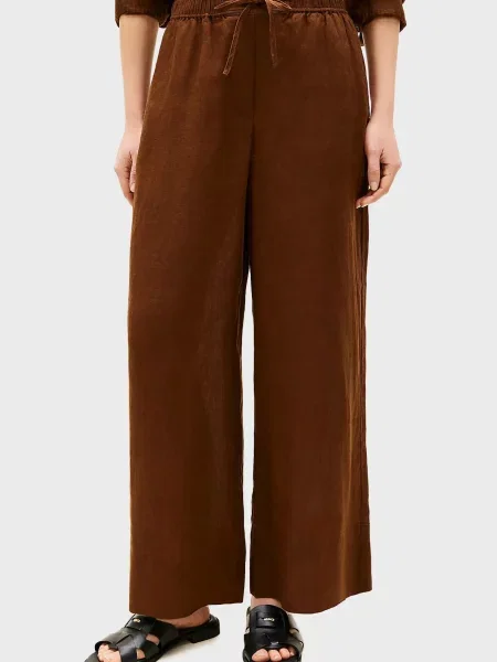 Льняные брюки Tommy Hilfiger коричневые