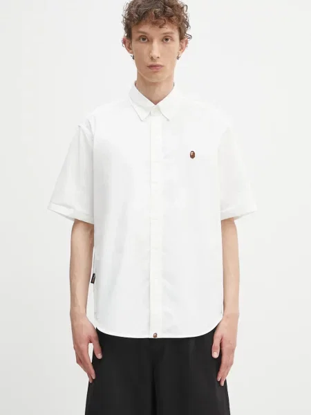 A Bathing Ape cămașă One point oxford cu guler button-down relaxed alb