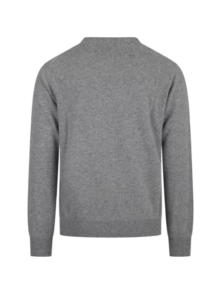 Pulover Mc2 Saint Barth cu broderie cu decolteu rotund gri