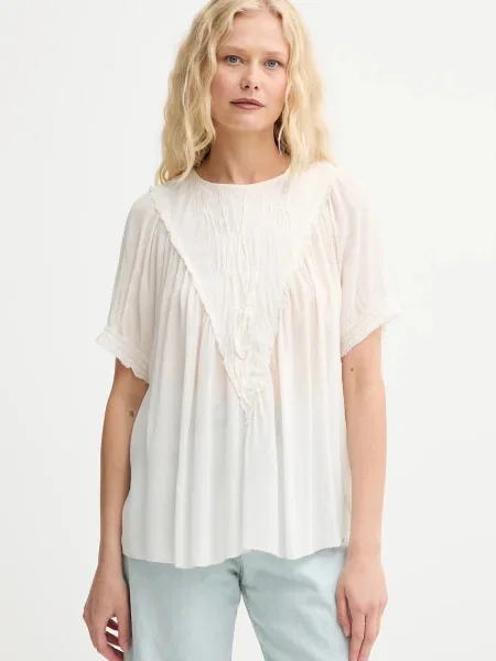 Блуза MUNTHE PERILLA дамска с изчистен дизайн бежово