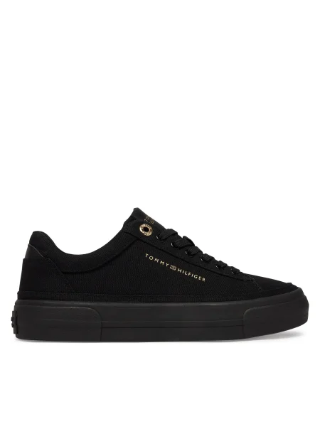 Sneakers Tommy Hilfiger Th Foxing Platform Canvas negru