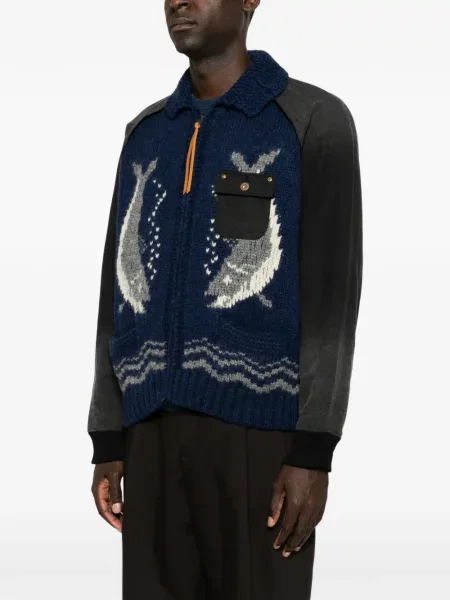 Cardigan Khoki tricotate albastru