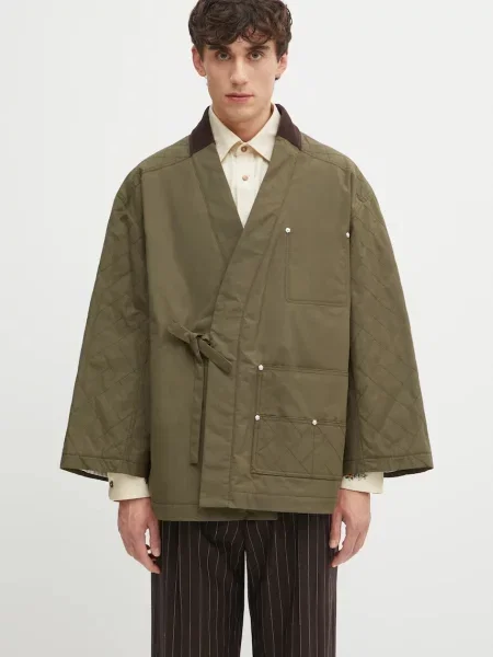 Kenzo kurtka Weave Kimono przejściowa zielony