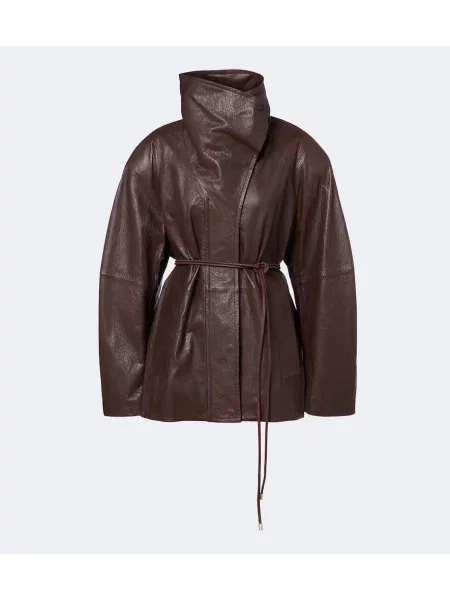 Cu centură geanta de piele Sportmax maro