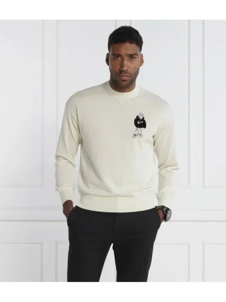Emporio Armani De lână pulover PULLOVER alb