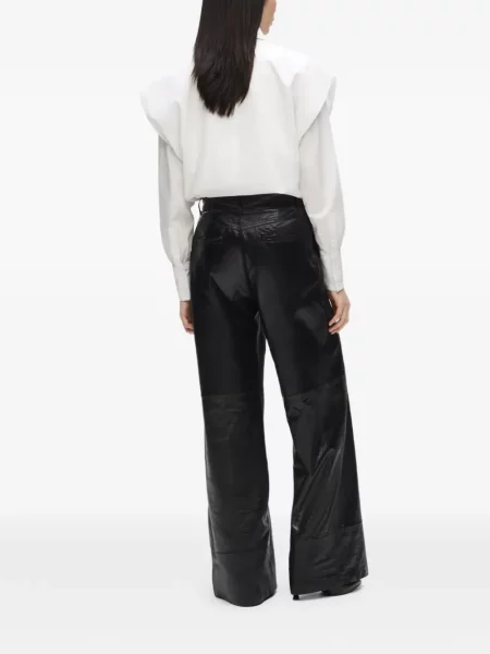 Pantaloni Karl Lagerfeld din piele negru
