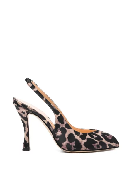 Sandale Chantal cu imagine cu model leopard slingback maro
