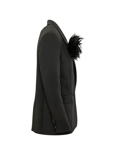 Sacou Michael Michael Kors cu pene din satin cu dungi negru