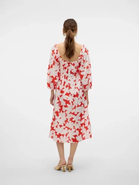 VERO MODA Ruha VMDicthe tűzpiros / piszkosfehér