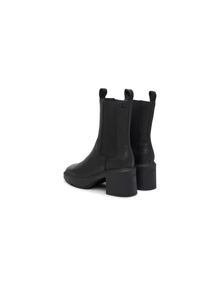 Bokacsizma Calvin Klein Block Heel Chelsea Boot Lth fekete
