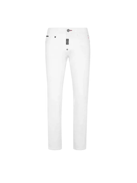 Jeansy straight leg Philipp Plein białe