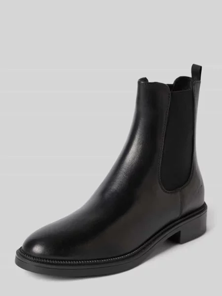 Buty chelsea z naturalnej skóry ze skóry bydlęcej Tamaris czarne