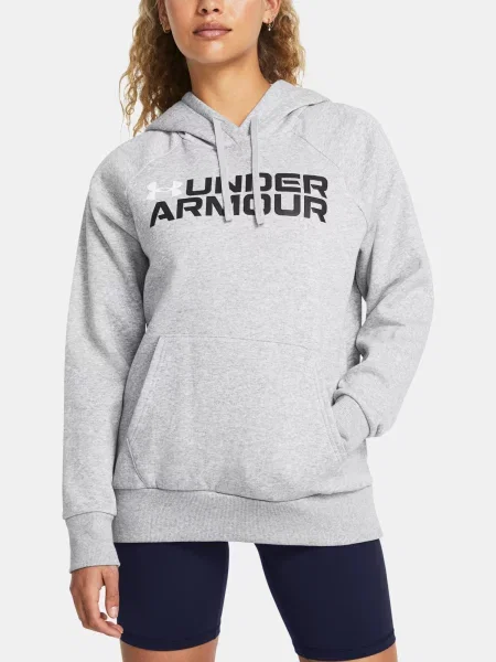 Hanorac cu glugă Under Armour din fleece gri