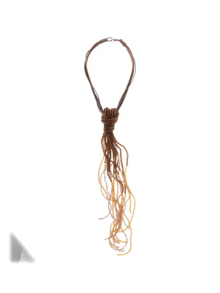 Колие Antonelli мъниста кафяво