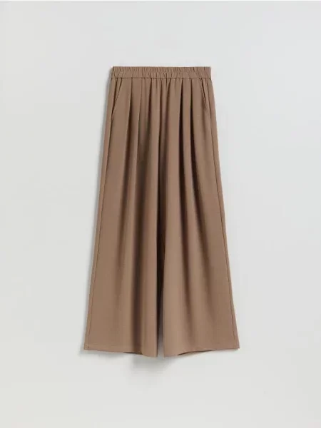 Reserved Pantaloni cu crac larg bej