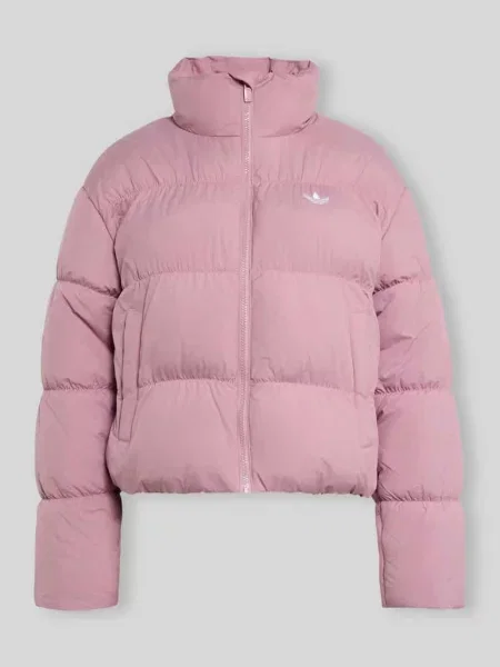 Kurtka pikowana o kroju regular fit z wyhaftowanym logo Adidas Originals różowa