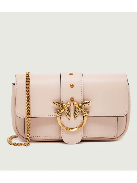 Pinko De piele geantă poștaș/poșetă plic Love One Pocket C bej