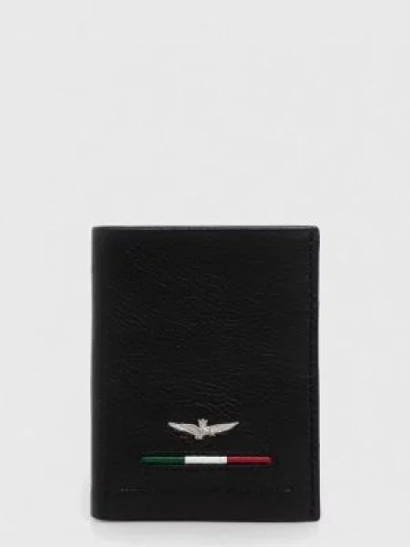 Кожен портфейл Aeronautica Militare мъжки черно
