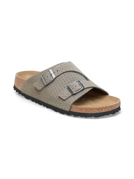 Birkenstock Zürich Suede Embossed Regular Fit Grey Unisex Sandały Birkenstock Size: szary