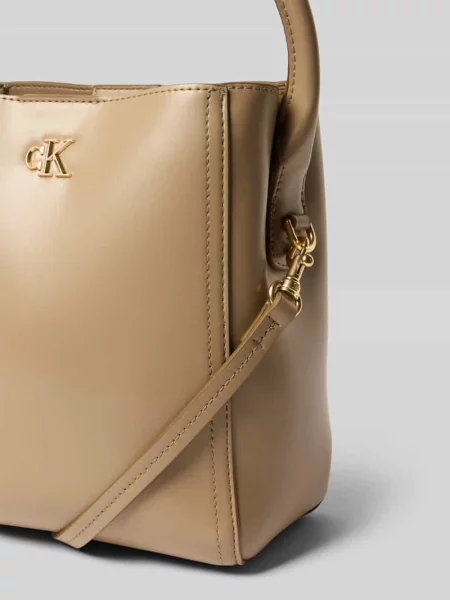 Torebka z rączką Ck Calvin Klein beżowa